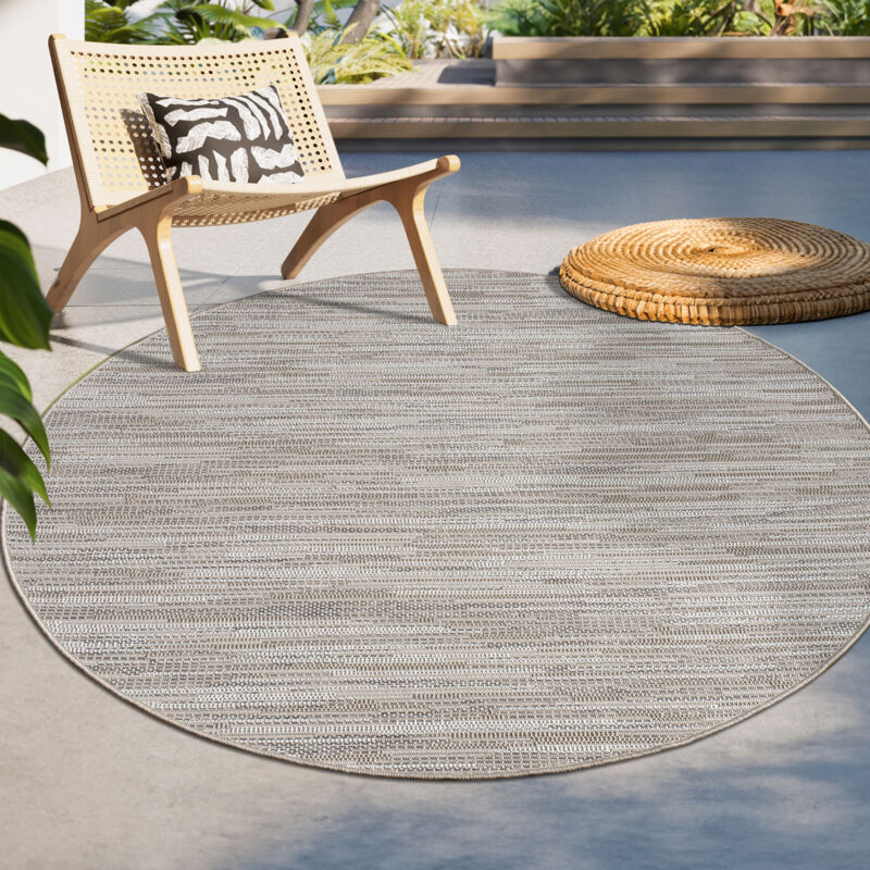 foto del prodotto paco home tappeto per esterno da balcone terrazza tappeto cucina moderno boho etnico 200 cm tondo, beige 6