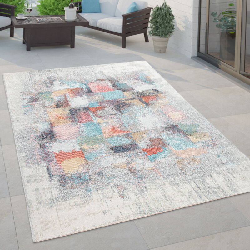 foto del prodotto paco home tappeto per esterno terrazzo tappeto cucina vintage pastello motivi astratti 60x100 cm, multicolore 4
