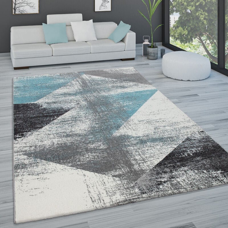 foto del prodotto paco home tappeto salotto moderno pelo corto pastello vintage astratto diversi stili 60x100 cm, turchese