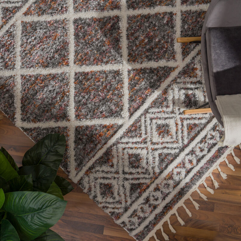 foto del prodotto paco home tappeto salotto moderno soggiorno pelo lungo moderno boho scandinavo frange 80x150 cm, multicolore 4