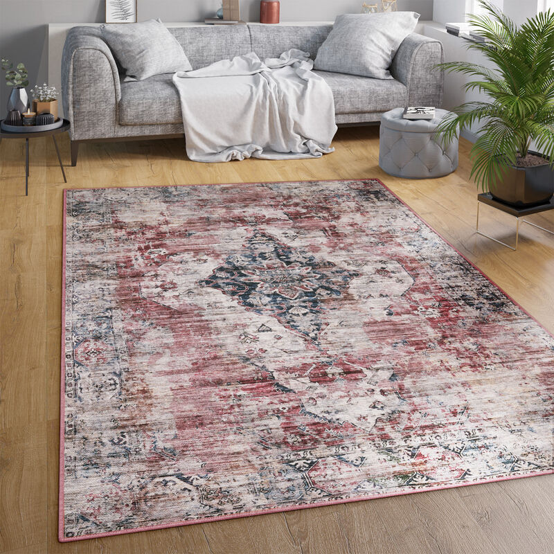 foto del prodotto paco home tappeto salotto moderno soggiorno tessuto liscio moderno persiano motivo lavabile rosso, 200x280 cm