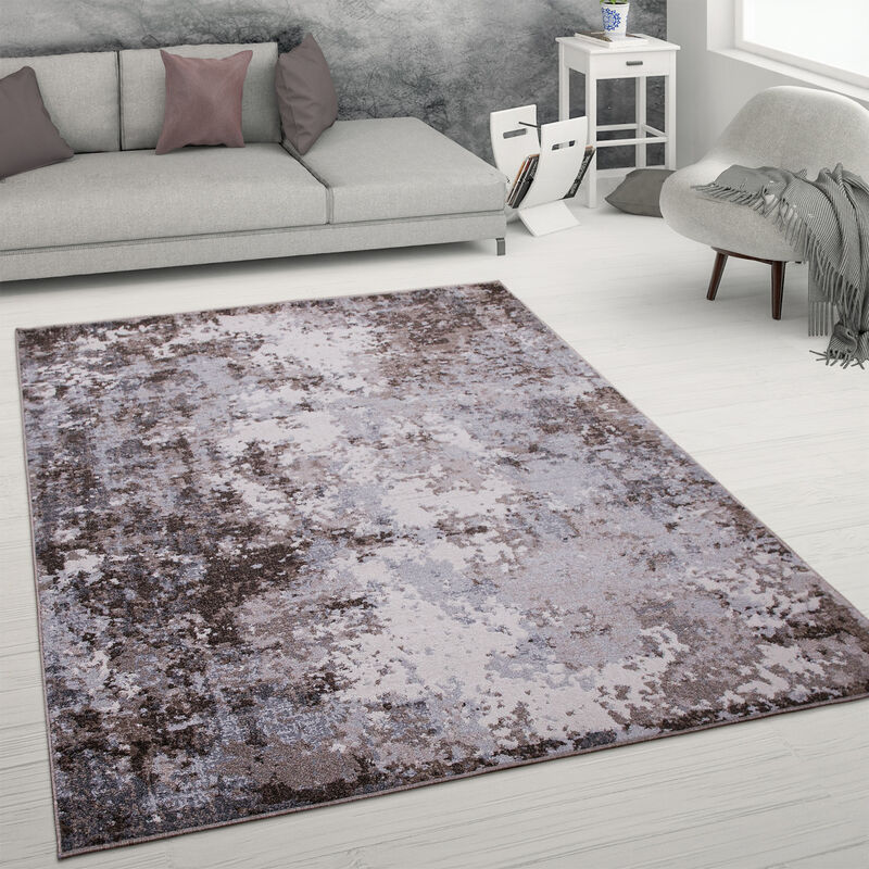 foto del prodotto paco home tappeto salotto pelo corto vintage used look moderno astratto 60x100 cm, marrone