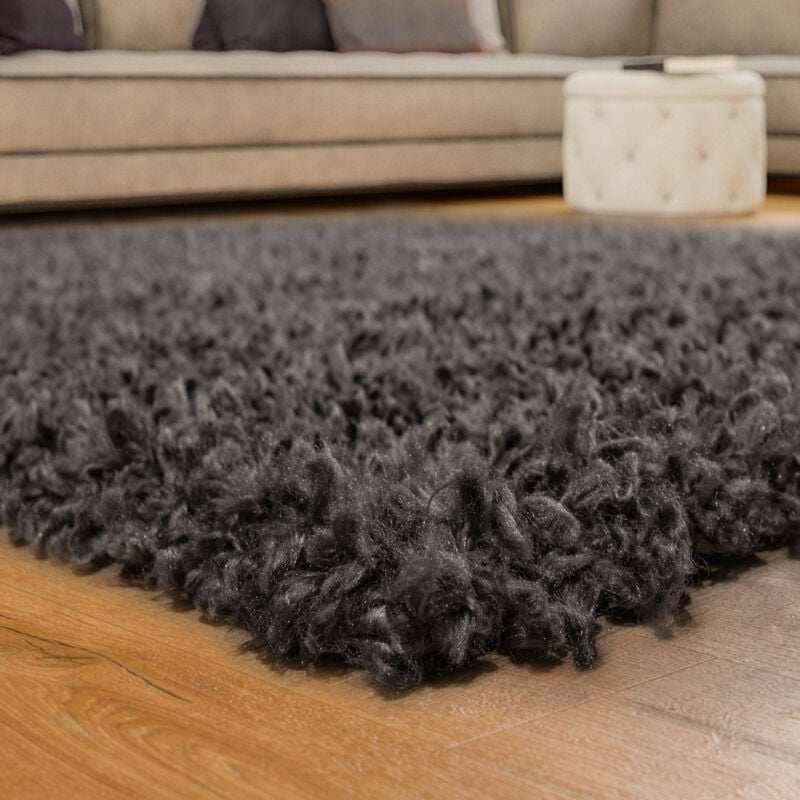 foto del prodotto paco home tappeto shaggy a pelo alto a pelo lungo tappeto a tinta unita in antracite 200 cm quadrato