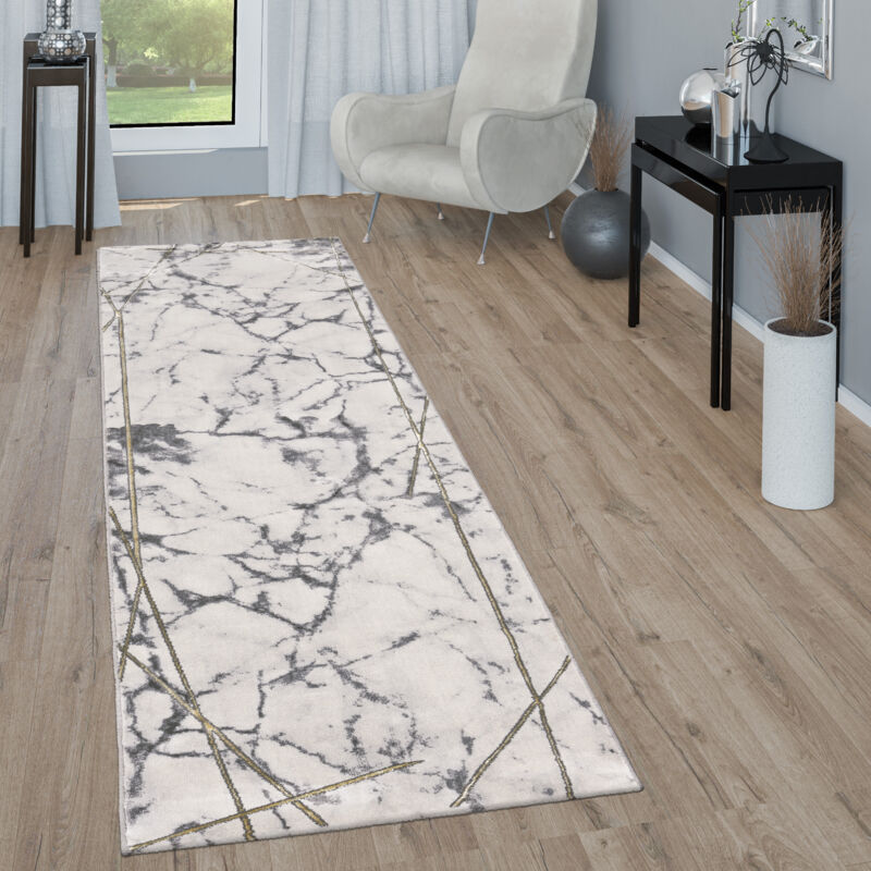 foto del prodotto paco home tappeto soggiorno grigio oro grigio marmo morbido modello 3 d linee di alta qualit a pelo corto 80x150 cm