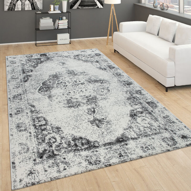 foto del prodotto paco home tappeto vintage a pelo corto per il soggiorno, dal design orientale, m lange in grigio 80x150 cm