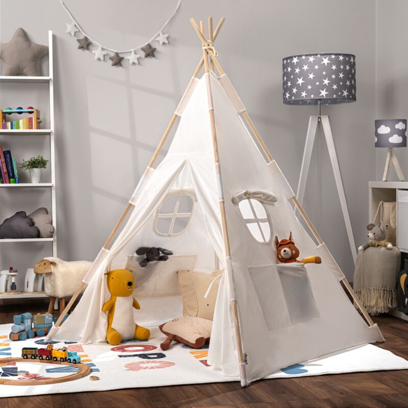 foto del prodotto paco home tienda tipi cuarto infantil cuarto juegos interiores s lida estable robusta bianco, senza accessori