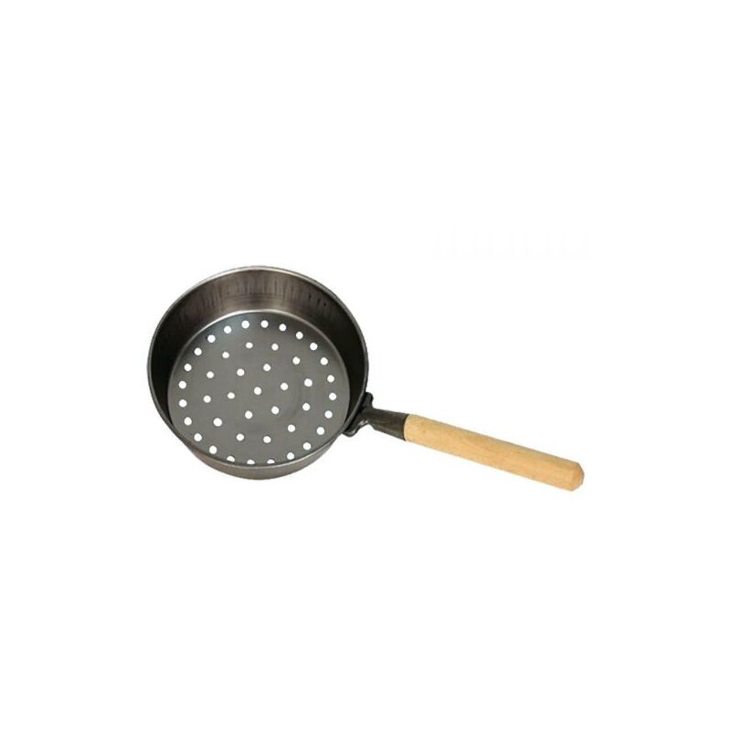 foto del prodotto padella forata in ferro caldarroste castagne con manico legno d. 30 cm 01569 