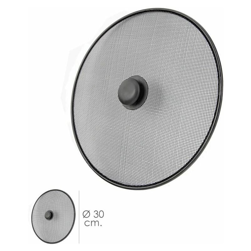 foto del prodotto padella in acciaio con coperchio antispruzzo 30 cm. nero.