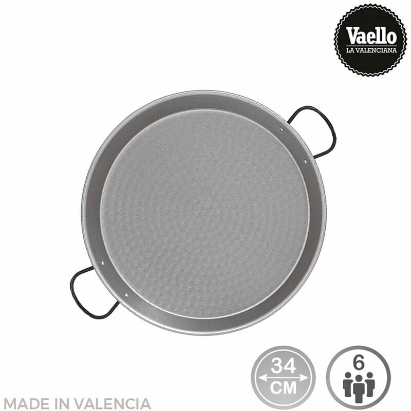 foto del prodotto padella per paella tradizionale in acciaio lucido 34cm 6 persone . vaello