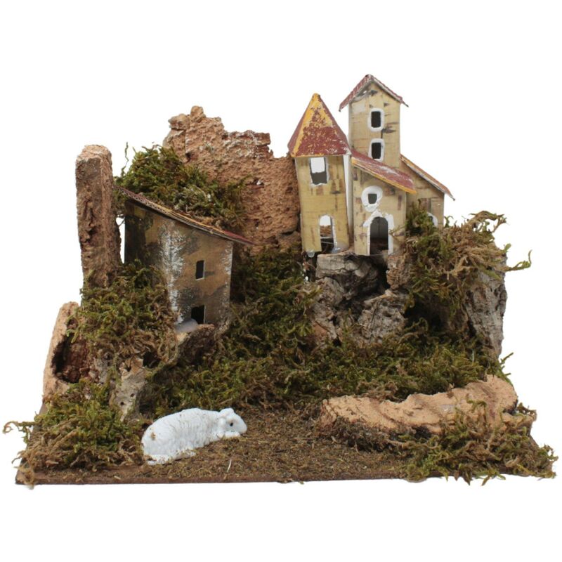 foto del prodotto paesaggio con case presepe 20x14 cm 10443