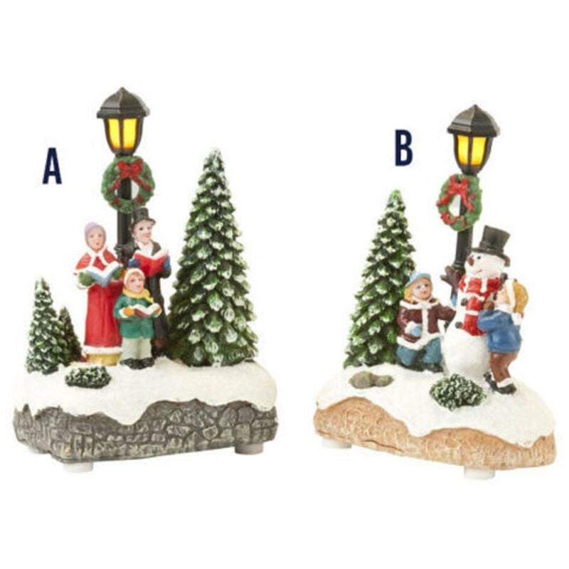 foto del prodotto paesaggio statuette tema natalizio da 12,5 cm con luce a led vari modelli - - trade shop traesio