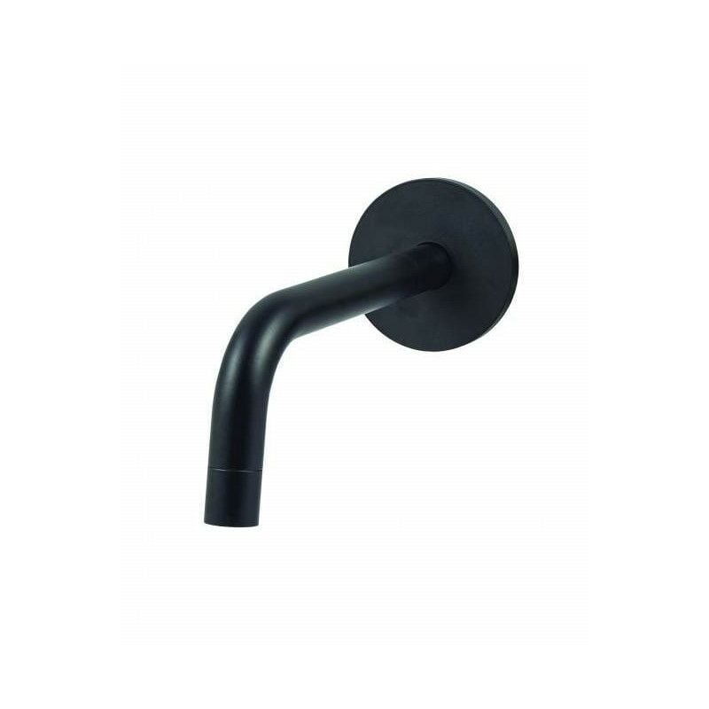 foto del prodotto paffoni bocca a parete nero opaco dimensione 175 mm completa di placca zboc045no nero opaco