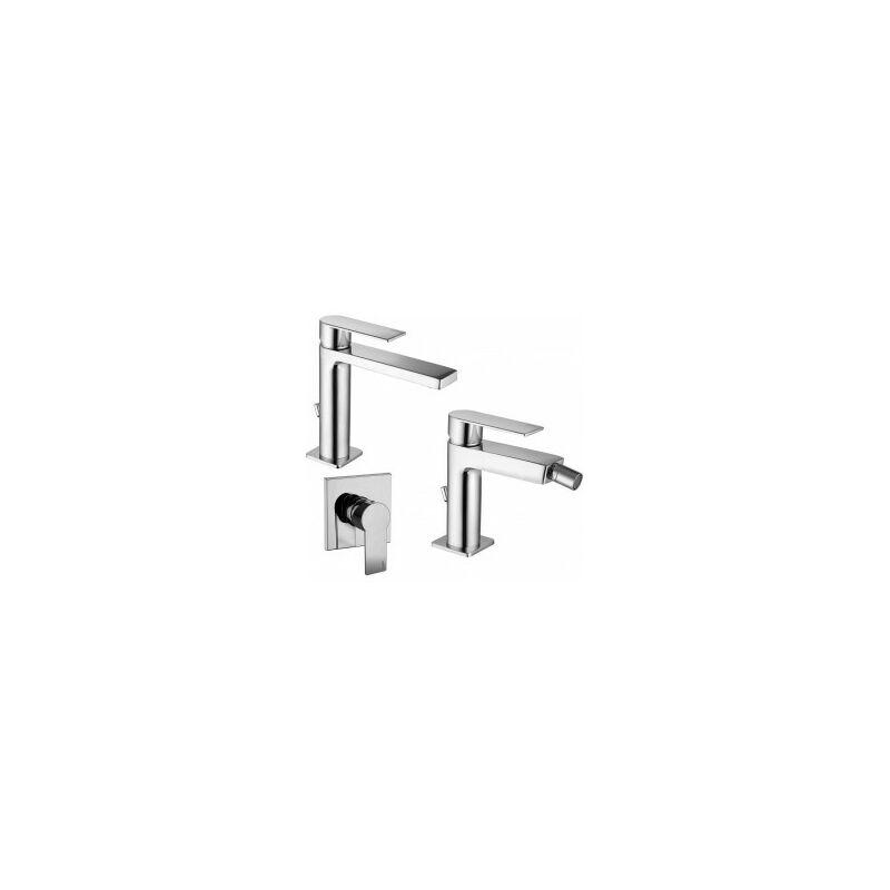 foto del prodotto paffoni composizione tango miscelatori lavabo bidet e doccia in ottone