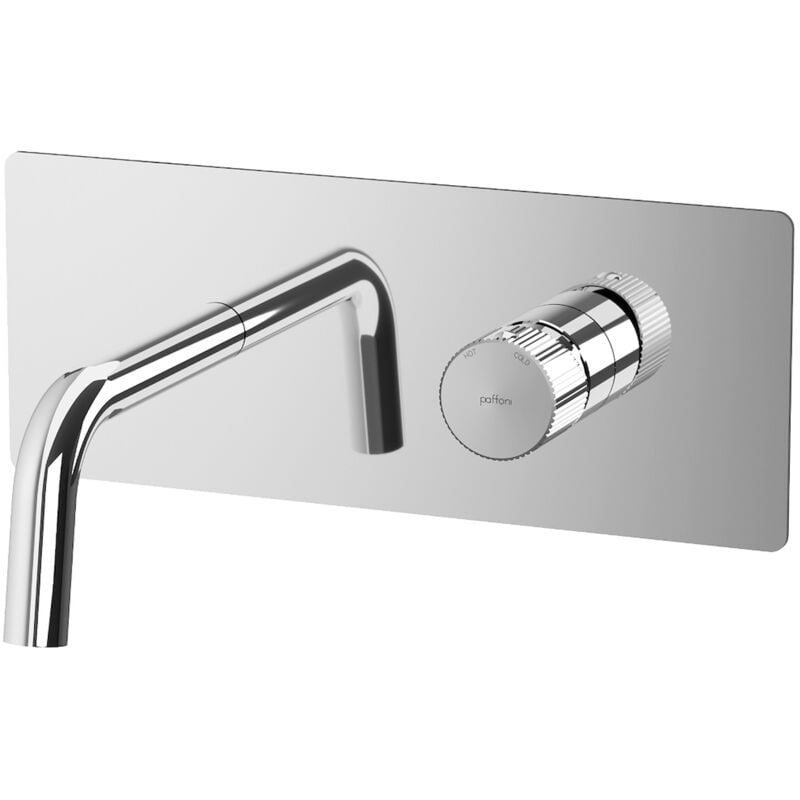 foto del prodotto paffoni jo rubinetto miscelatore lavabo incasso 2 fori completo con piastra in acciaio cromato codice prod jo104cr