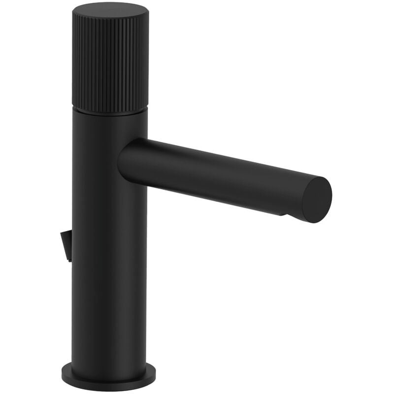 foto del prodotto paffoni joker rubinetto miscelatore lavabo nero opaco con scarico automatico 1 1 4 codice prod jk075no