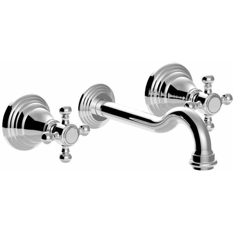 foto del prodotto paffoni lavabo incasso a parete a tre fori con bocca di erogazione belinda fblv008cr cromo 245 mm
