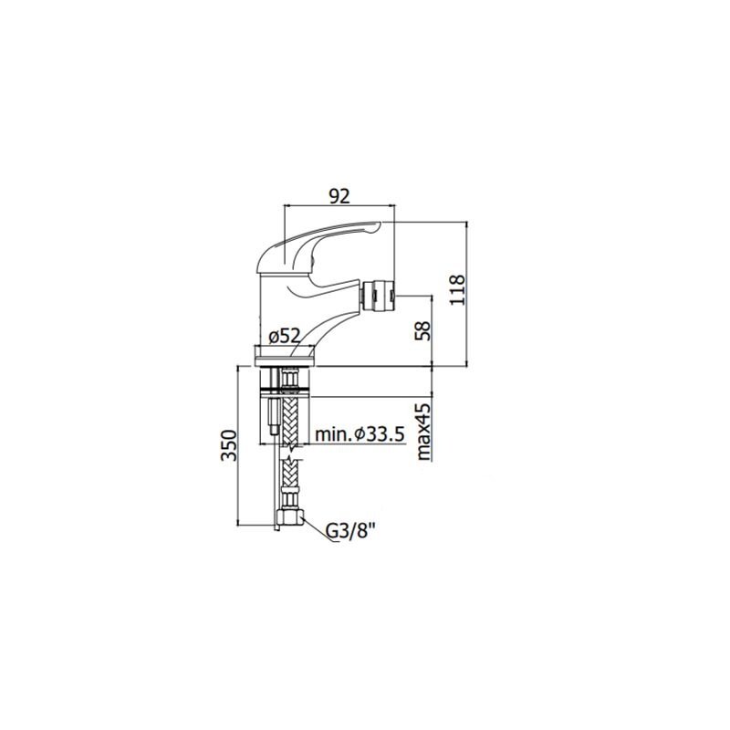 foto del prodotto paffoni miscelatore bidet serie apollo 3 apm3131cr cromato ottone
