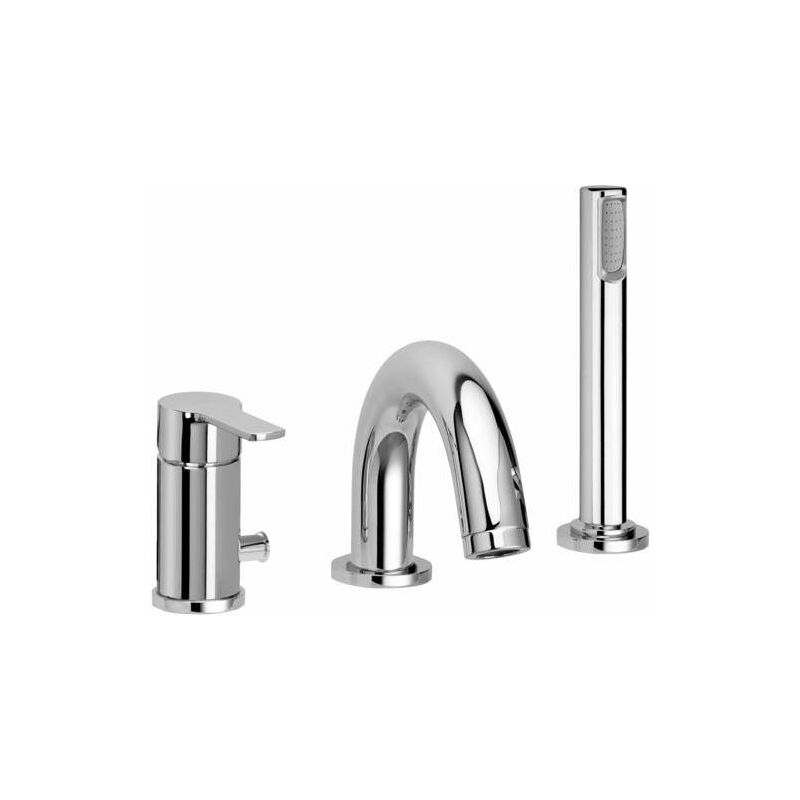 foto del prodotto paffoni - miscelatore bordo vasca con set doccia e bocca di erogazione red red040lcr cromo