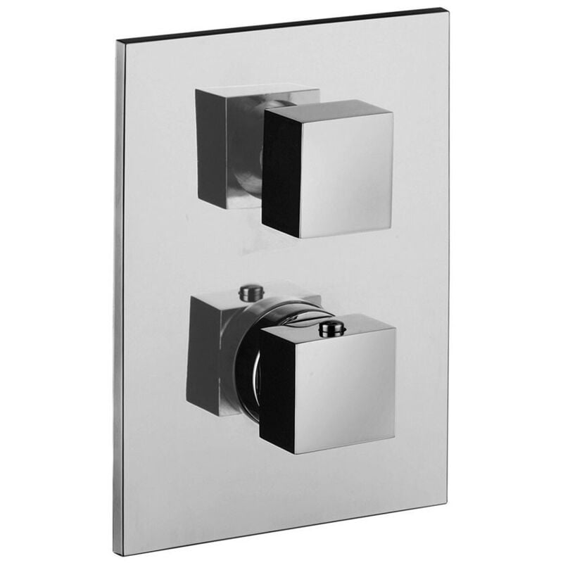 foto del prodotto paffoni miscelatore doccia ad incasso termostatico, piastra 150x200 mm serie level leq513cr cromato ottone
