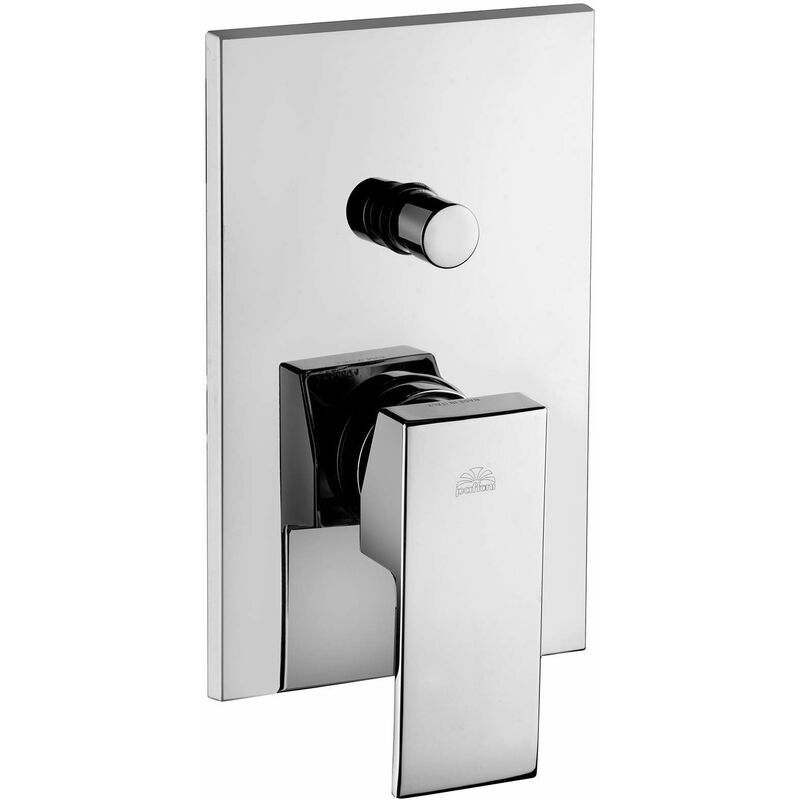 foto del prodotto paffoni miscelatore doccia incasso con deviatore e placca in acciaio inox elle el015cr m elle 2 uscite acciao inox