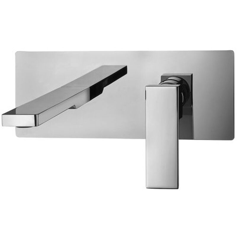 foto del prodotto paffoni - miscelatore elle lavabo incasso a muro con piastra inox di