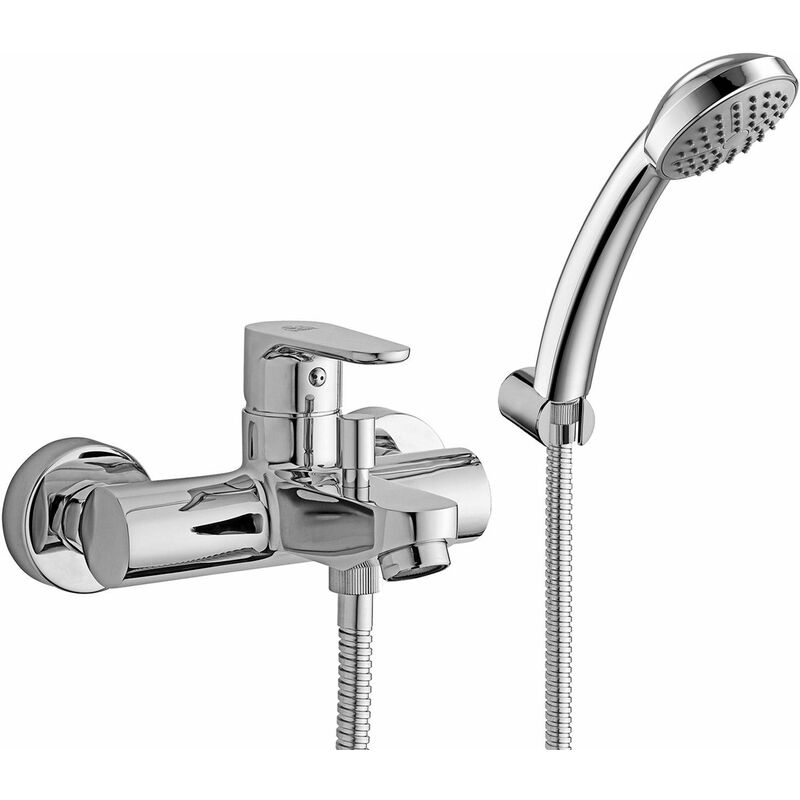 foto del prodotto paffoni miscelatore esterno per vasca con deviatore e doccino serie green gr026cr cromato ottone