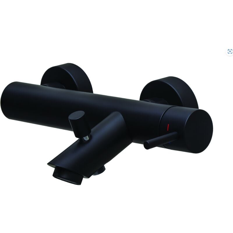 foto del prodotto paffoni miscelatore esterno per vasca con deviatore serie light lig022no ottone nero opaco