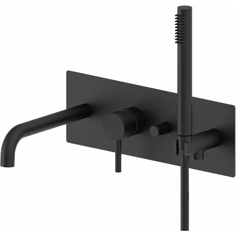 foto del prodotto paffoni miscelatore incasso bordo vasca da bagno in colore nero opaco light lig001no nero opaco