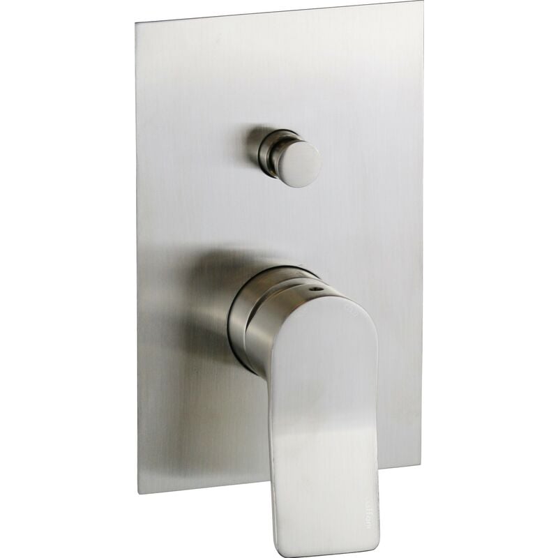 foto del prodotto paffoni miscelatore incasso doccia con deviatore a 2 uscite e piastra tilt ti015 2 uscite steel looking