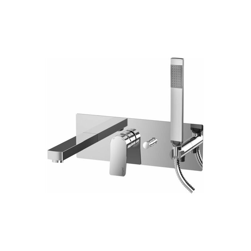 foto del prodotto paffoni miscelatore incasso per vasca 2 uscite steel looking serie tilt ti001st ottone steel looking