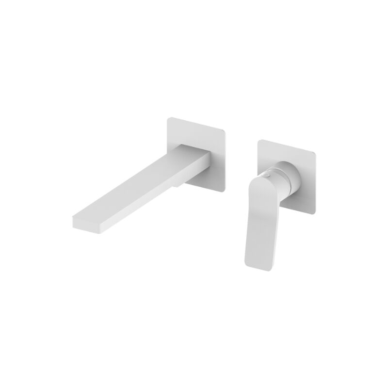 foto del prodotto paffoni miscelatore lavabo ad incasso bianco opaco con bocca l. 200 mm serie tilt ti105bo70 ottone bianco opaco