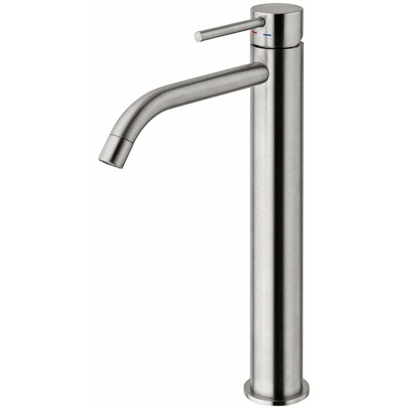 foto del prodotto paffoni miscelatore lavabo alto colore acciaio spazzolato senza scarico light lig081st steel looking