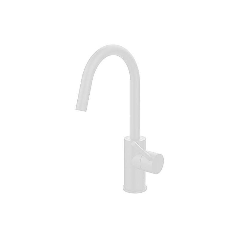 foto del prodotto paffoni miscelatore lavabo con canna orientabile bianco opaco serie light lig078bo ottone bianco opaco