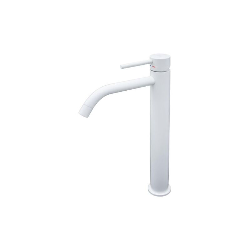 foto del prodotto paffoni miscelatore lavabo con canna prolungata bianco opaco serie light lig081bo ottone bianco opaco