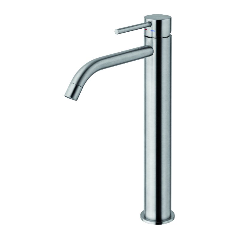 foto del prodotto paffoni miscelatore lavabo con canna prolungata serie light lig081st ottone steel looking