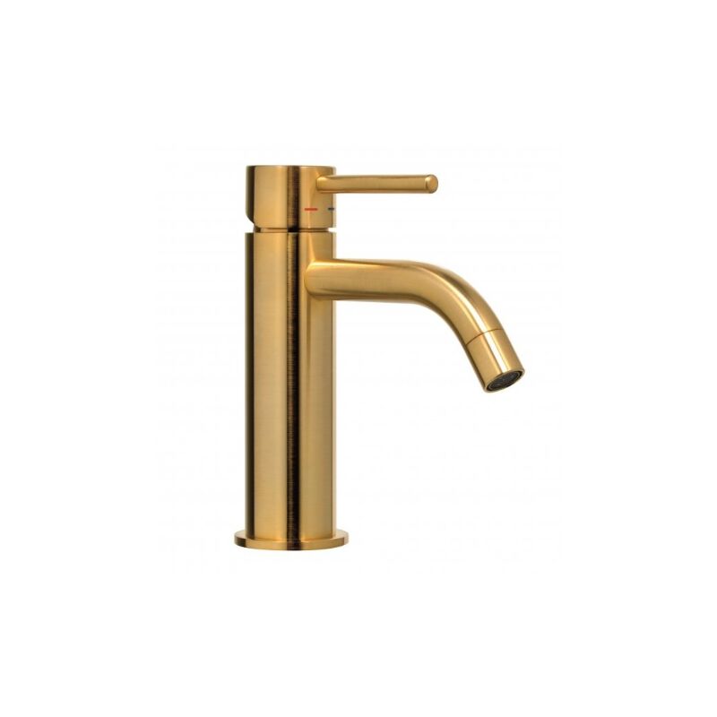 foto del prodotto paffoni miscelatore lavabo honey gold spazzolato serie light lig071hgsp ottone honey gold spazzolato