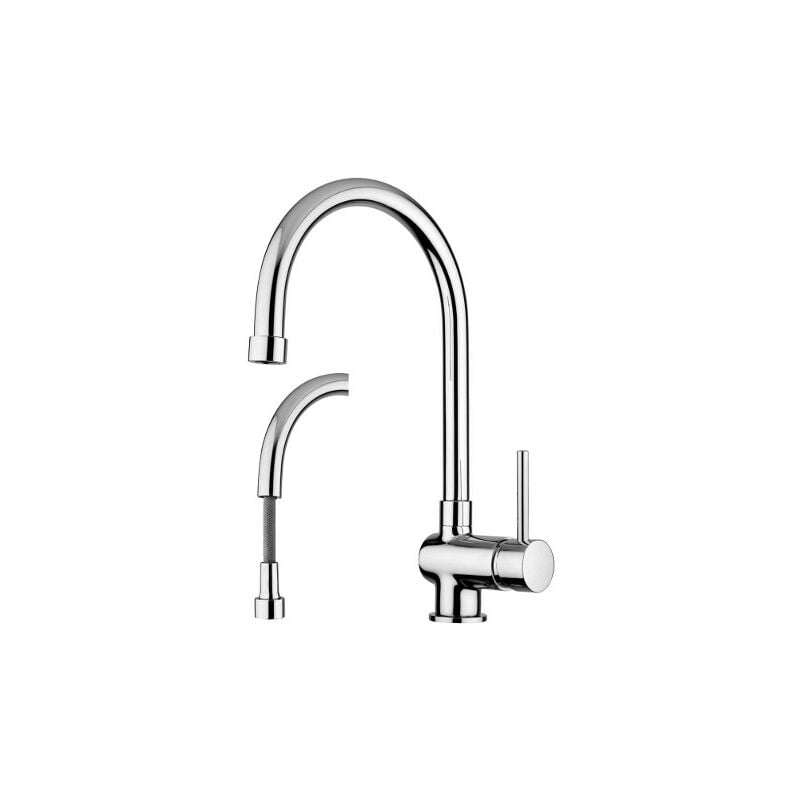 foto del prodotto paffoni miscelatore lavello cucina stick con doccia estraibile in ottone