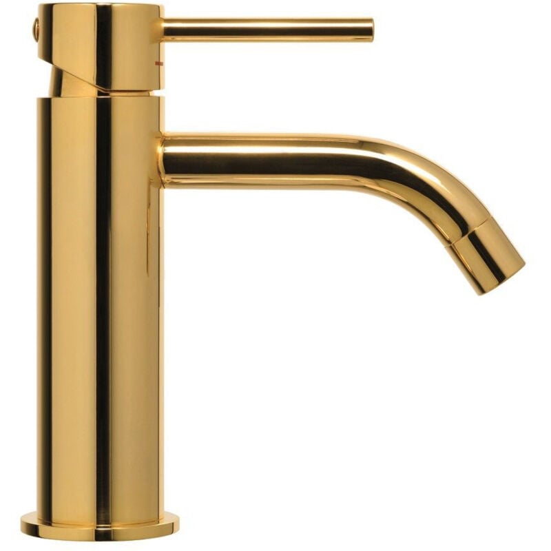foto del prodotto paffoni miscelatore monocomando per lavabo con scarico a scomparsa, finitura oro miele lig071hg 