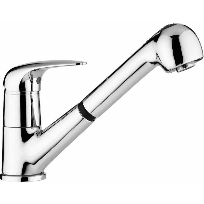 foto del prodotto paffoni miscelatore monocomando per lavello con doccino estraibile serie duemila du183cr cromato ottone