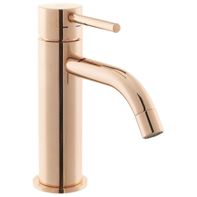 foto del prodotto paffoni miscelatore per lavabo light con aeratore m16x1, finitura oro rosa lig071rose 