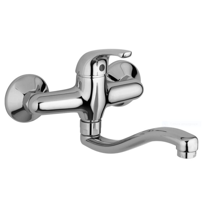 foto del prodotto paffoni miscelatore per lavello a parete serie apollo 3 apm3161cr cromato ottone