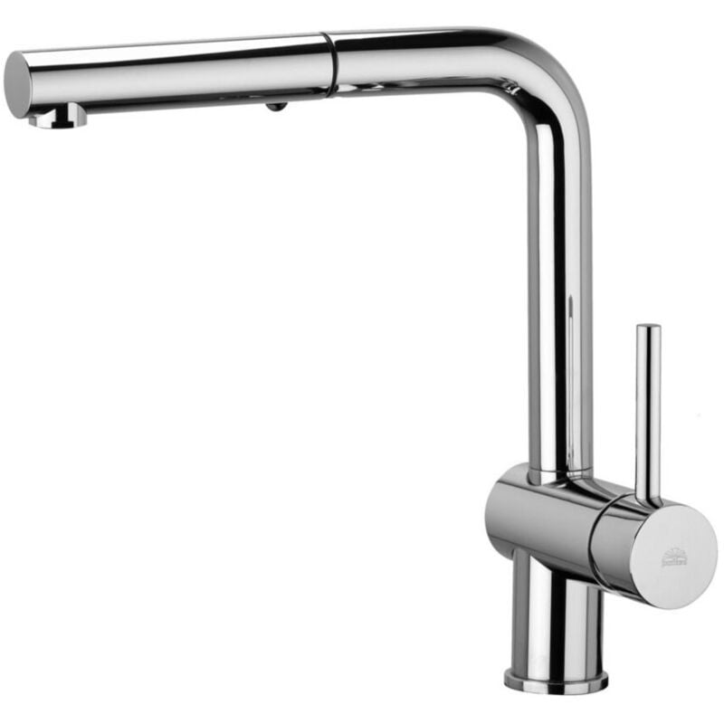immagine 0 del prodotto paffoni miscelatore serie light per lavello monoforo con canna orientabile e con doccia estraibile lig285cr met