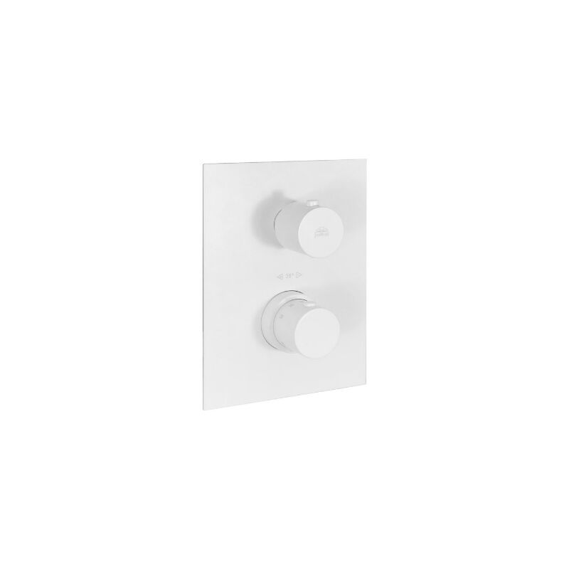 foto del prodotto paffoni miscelatore termostatico doccia ad incasso bianco opaco, piastra 150x200 mm serie light liq518bo m ottone bianco opaco