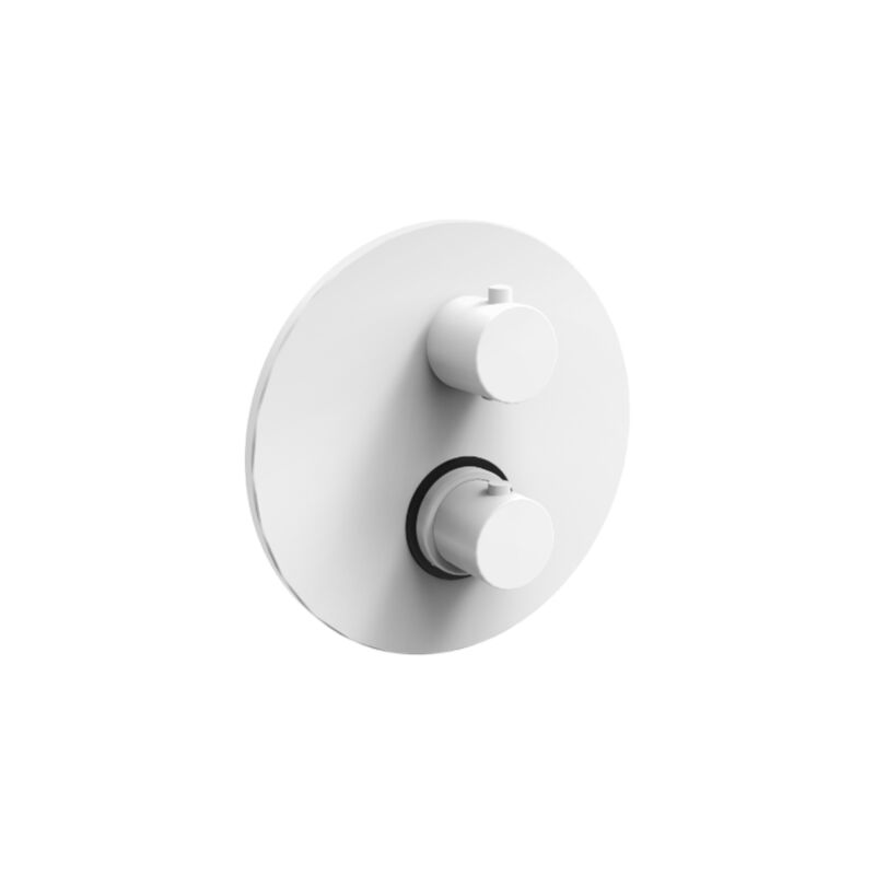 foto del prodotto paffoni miscelatore termostatico doccia ad incasso bianco opaco, piastra in metallo 200 mm serie light liq019bo ottone bianco opaco