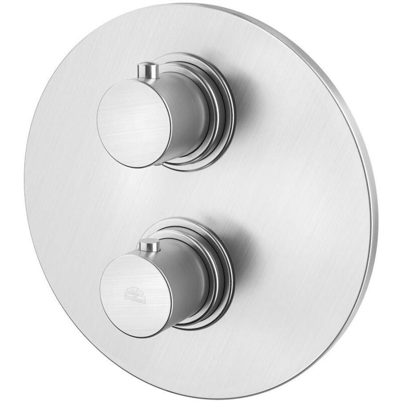 foto del prodotto paffoni miscelatore termostatico incasso doccia 3 uscite colore acciaio spazzolato light liq019st 3 uscite steel looking