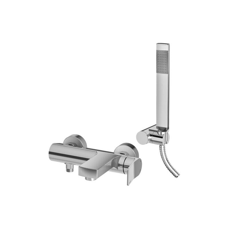 foto del prodotto paffoni - miscelatore vasca a parete completo di doccetta e flessibile tilt ti023cr cromo