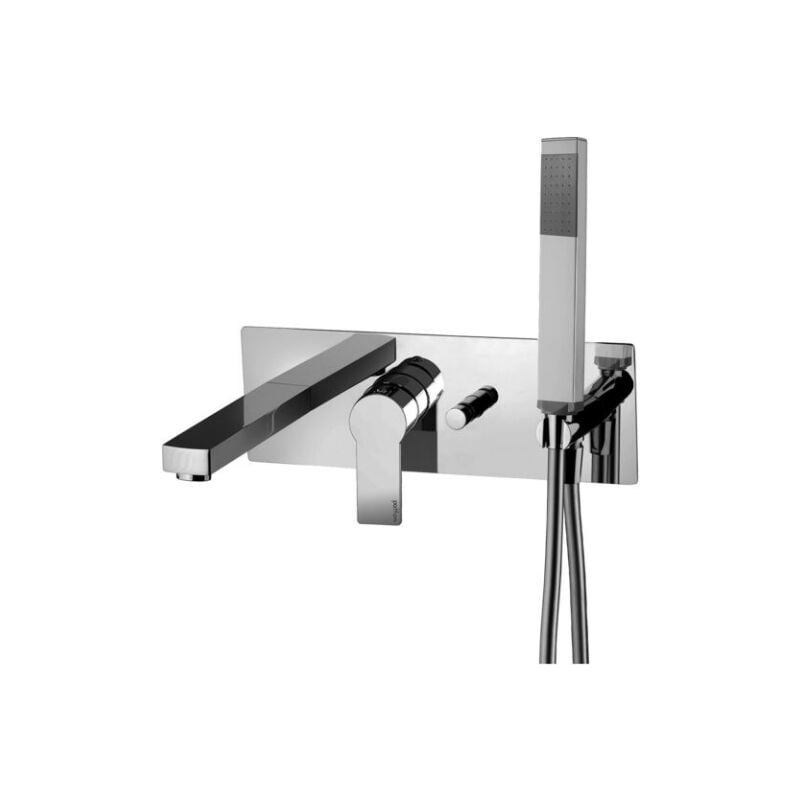 foto del prodotto paffoni miscelatore vasca da bagno da incasso colore acciaio spazzolato tango ta001st steel looking