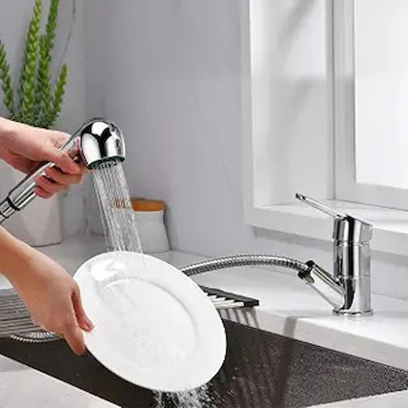 foto del prodotto paffoni nettuno rubinetto cucina con doccia estraibile con bocca girevole cromato codice prod nt183cr