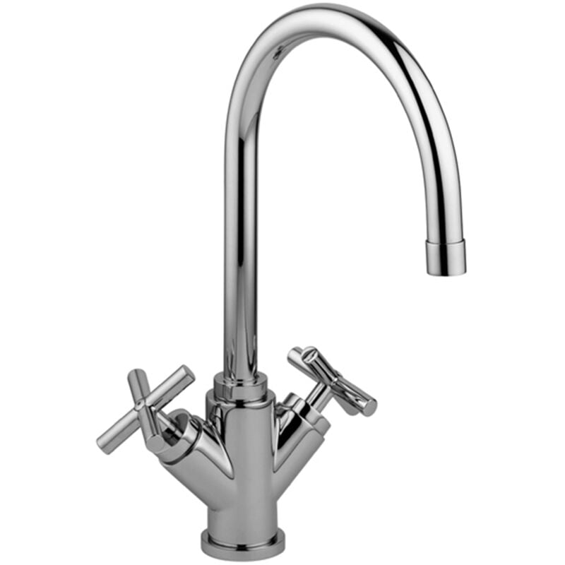 foto del prodotto paffoni quattro miscelatore lavello monoforo con canna orientabile cromato codice prod qtv180cr