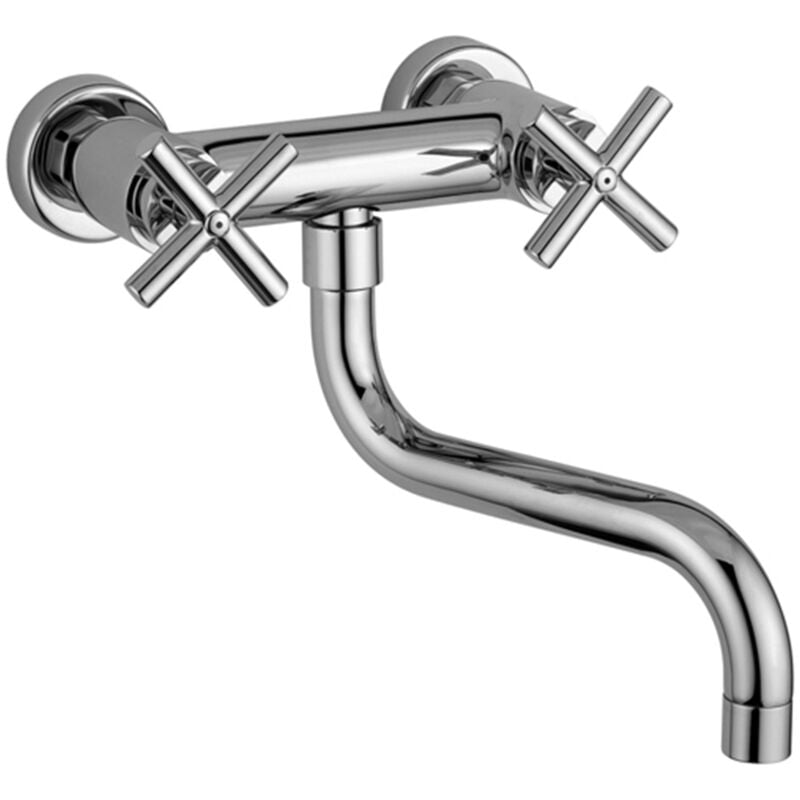 foto del prodotto paffoni - quattro miscelatore per lavabo a parete con bocca lunga, cromo (qtv161)